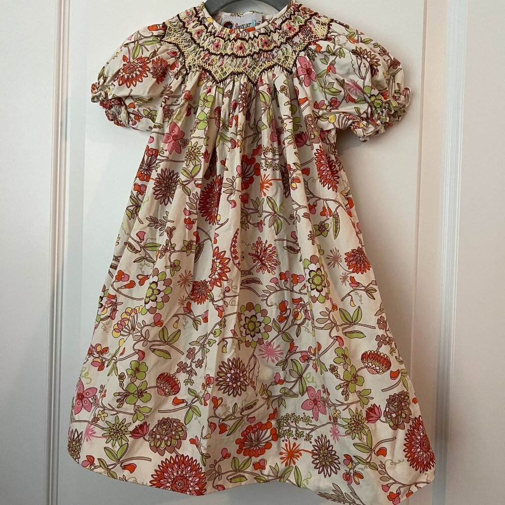 SmockaDot Kids Floral Smocked Dress 24m